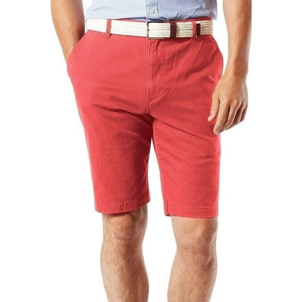 Dockers Men's Perfect Classic Fit Shorts Bank Red Size 29 New